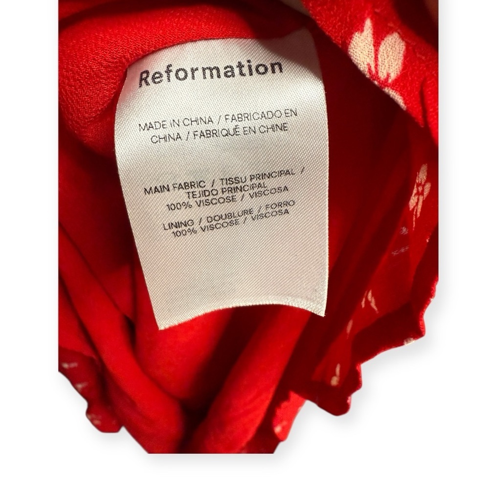 Reformation Red Floral Maxi Dress Size 12 Vintage  inspired - Picture 5 of 6
